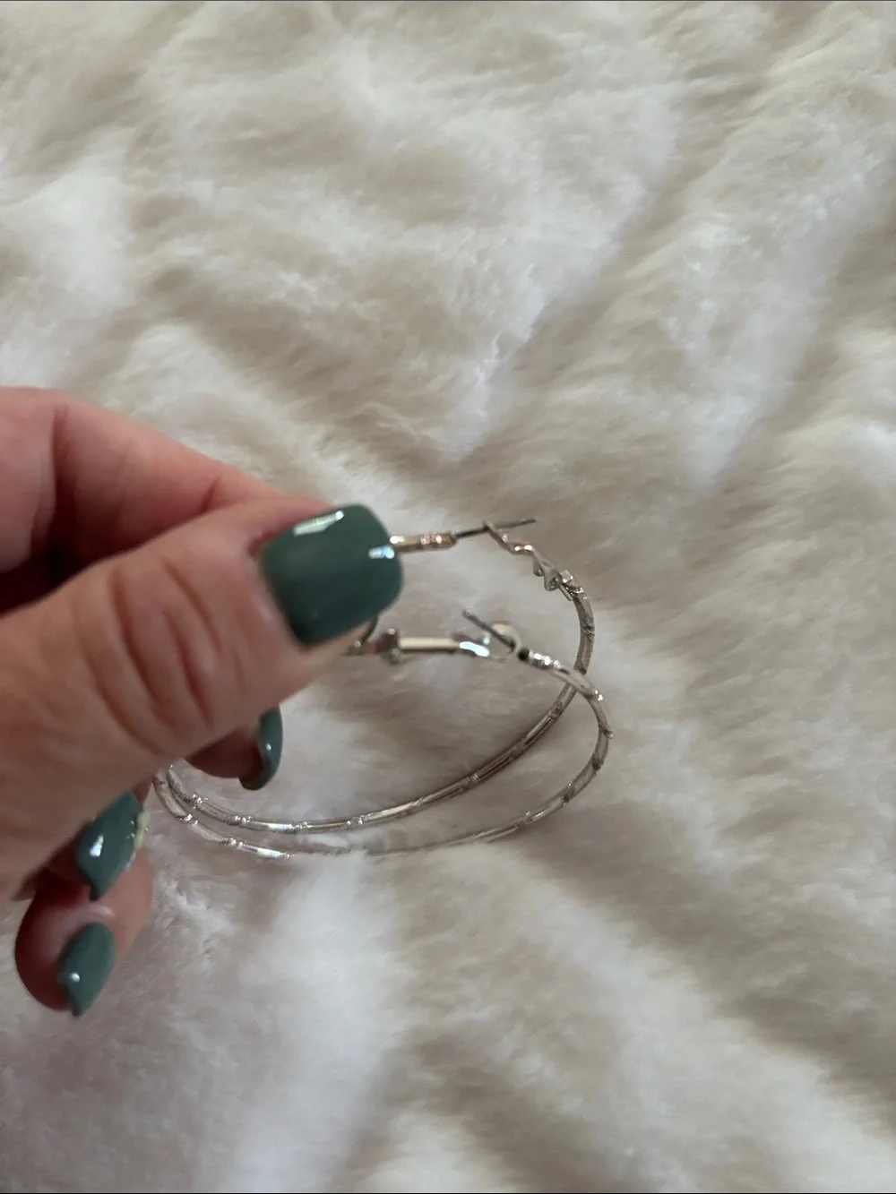 Gold and Silver Textured Hoop Earrings - Women's Fashion Jewelry